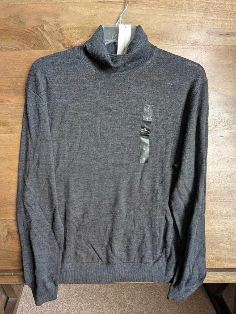Banana Republic Sweater Mens XL Dark Gray Merino Wool Long Sleeve Turtleneck NWT